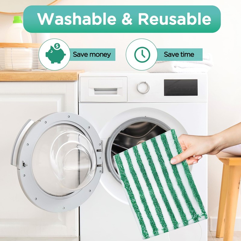 4 Pack Mop Pads Compatible with Libman Wet & Dry