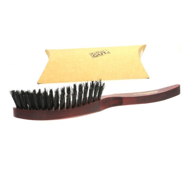 Scalpmaster Hair Brush - Sturdy Boar Bristle Brush with Stained Home Wood Style and Non-Slip Bristles made of Nylon and Natural Fibres, Length Approx. 225 mm, Made in Germany
