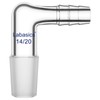 Labasics Glass 90 Degree Vacuum/Gas Adapter, Borosilicate Glass Bent Inlet