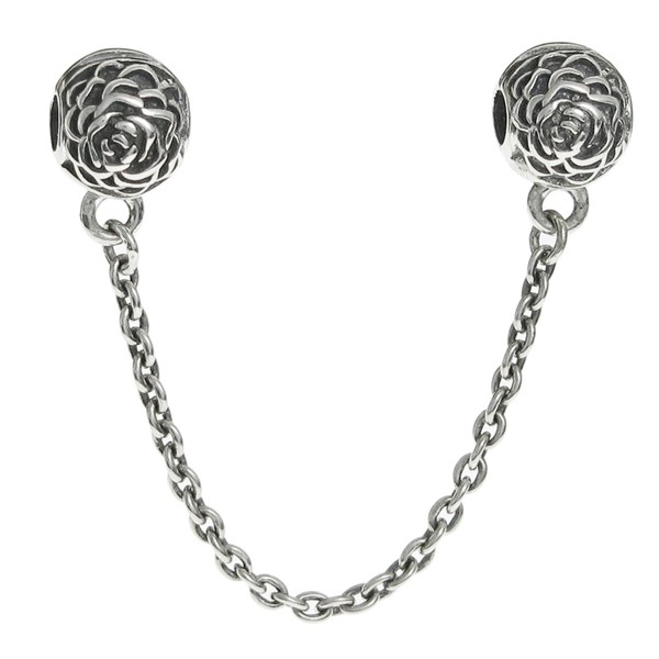 Sterling Silver Round Rose Stopper Clip Lock Stopper with Safety