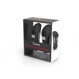 Rabbit Wine Pourer Stoppers (Stainless Steel, Set of 2)