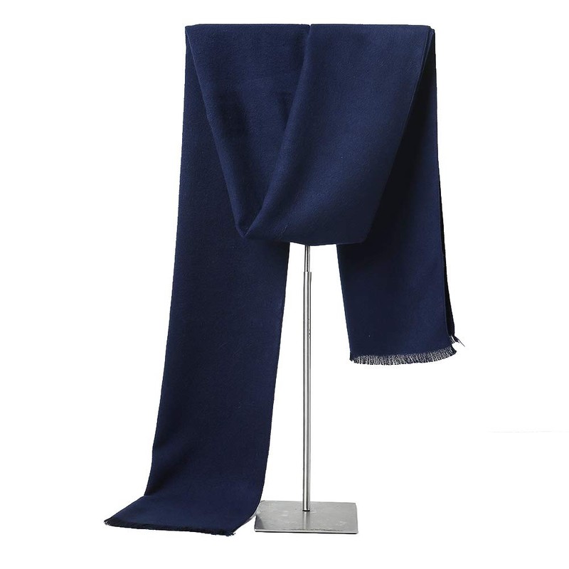 HOYAYO Bufanda clásica cálida de invierno para hombre, marino, Large