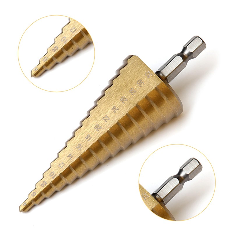 ANYTOP Step Drill, Hexagonal Axis, Drill Bit, Set of 3,