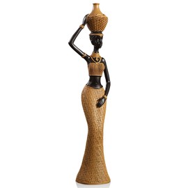 Notart_Art_Gallery | African Women Sculpture, 11.42" Black Women Figure Figurine, Tribal Lady Statue, Collectible Art Crafts, Vintage Sculpture for Home Centerpieces Tabletop Ornaments Decoration