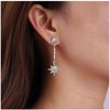 Aneneiceera Boho Crystal North Star Earrings Gold Cz Star Drop