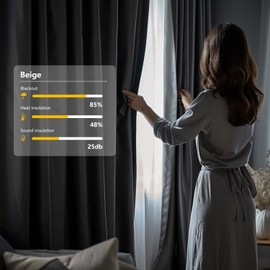 Cbsroro Room Divider Blackout Curtain Track Curtains Wall Dividers Panels Screen for Living Rooms Bedroom Office Privacy Partition Separation, W120 × L96 Inch,1 Panel, Beige