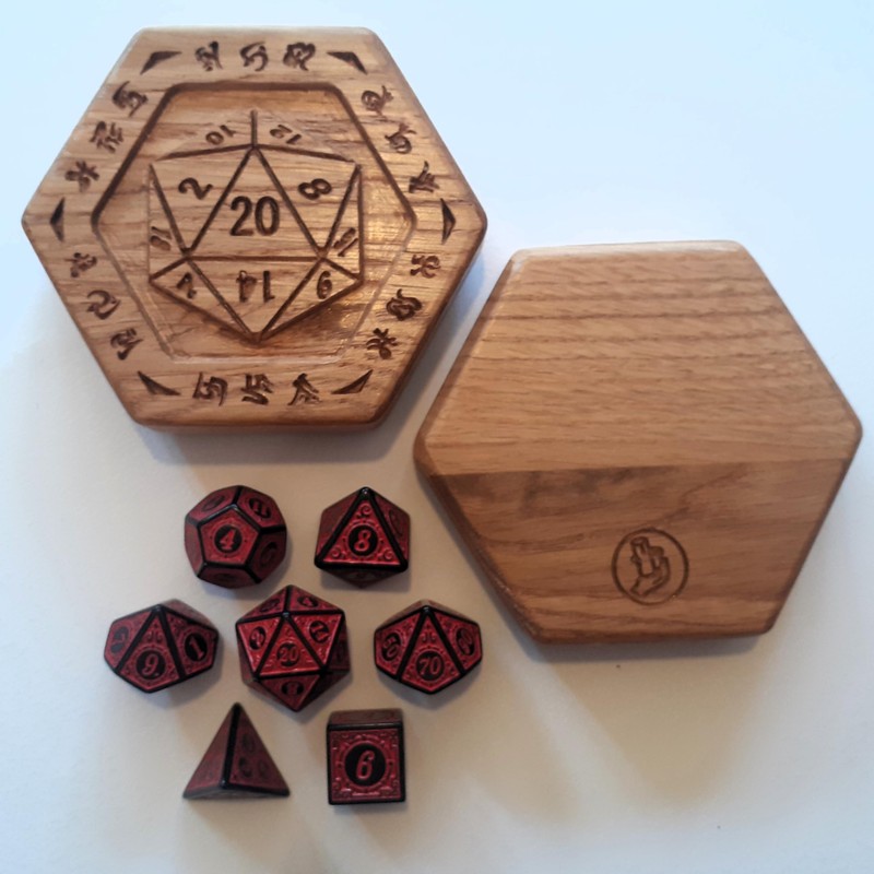 Dice Box - D20 Runes Red Dice
