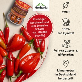 Herbaria "Hot'n Spicy" chilli crushed 1 pack (1 x 20 g glass mill) - organic