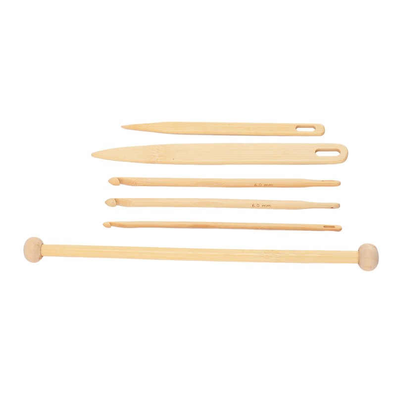6Pcs Wood Hand Loom Stick Set Wood Weaving Crochet Needle
