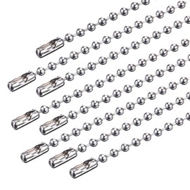 SZHUIHER 4.5 mm Diameter Pearl Chain Extension with Plug, 13 Foot Beads Roller Chain with 20 Matching Connectors
