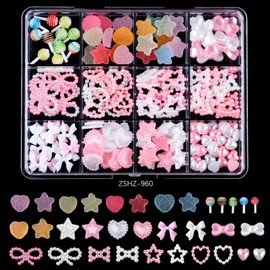 3D Nail Charms,Lollipop Bow Cute Nail Art Charms,Multicolor Mix Shapes Nail Bows for Nail Art Accessories,Charms for Nails Jewelry Diy Crafts,Nail Accessories for Nail Art for Girls Women(Lollipop, 1)
