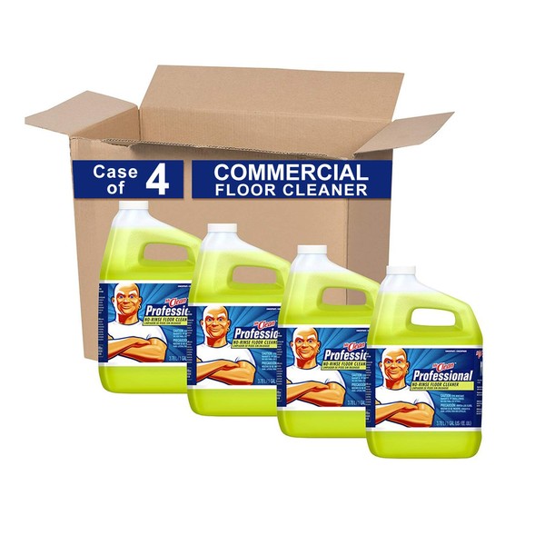 Floor Cleaner from Mr. Clean Professional, Bulk No-Rinse Ready to Use Cleaner Refill for Commercial Use, 1 Gal. (Case of 4)