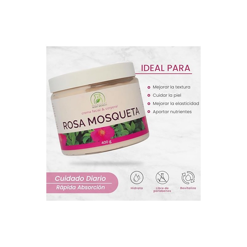 Crema Facial Rosa Mosqueta Mejora Apariencia Productos Mart Mexico 400g