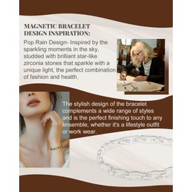 RainSo Stainless Steel Magnetic Bracelets for Women Gold Color Women's Magnets Bracelet Pop Rain Design Adjustable With Tool and box