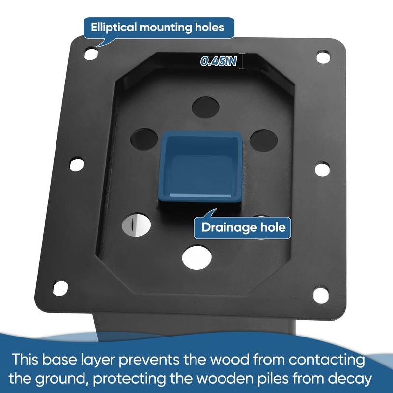 CYGIVC 6 Pack 4x6 Heavy Duty Metal Post Base Brackets,