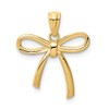 Solid 14k Yellow Gold Small Ribbon Bow Pendant Charm