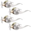 GOBEKOR 4 Pack Passage Door Levers Brushed Nickel Hallway Closet