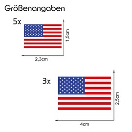 Set of 8 country stickers, flag, country flag, weatherproof, RC car, motorcycle, sticker, bicycle sticker, model making, R028 (United States)