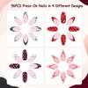 96Pcs Short Almond Press On Nails, Polka Dot False Nails