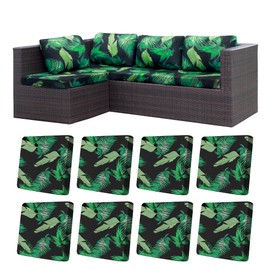 8Pcs Stretch Patio Cushion Covers Outdoor Cushion Covers,for Outdoor Couch Cushion Covers Replacement,Outdoor Sofa Covers Patio Slipcovers Couch Cover,Washable Furniture Cover (Summer, Cover Only)