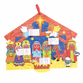 Baker Ross FC274 Colour in Nativity Advent Calendar-Pack of 5, Assorted