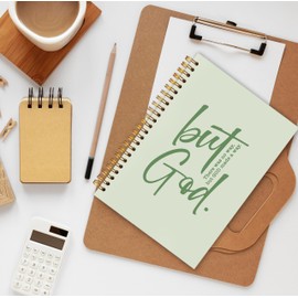 BESERH Inspirational Christian Bible Journals for Women Men, but God Christian Green Notebook, Prayer Journal for Women Men, Bible Notebooks for Note Taking, Spiral Notebook 5.5x8.3 with 164 Pages