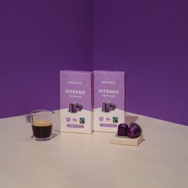 J. Hornig Intenso Espresso, Nespresso® Compatible Coffee Capsules, 80 Pack (8 Packs of 10), Fairtrade Certified