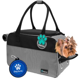PetAmi Airline Approved Dog Purse Carrier | Soft-Sided Pet Carrier for Small Dog, Cat, Puppy, Kitten | Portable Stylish Pet Travel Handbag | Ventilated Breathable Mesh, Sherpa Bed