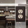 Amerelle Georgian Single Duplex Cast Metal Wallplate in Tumbled Aged