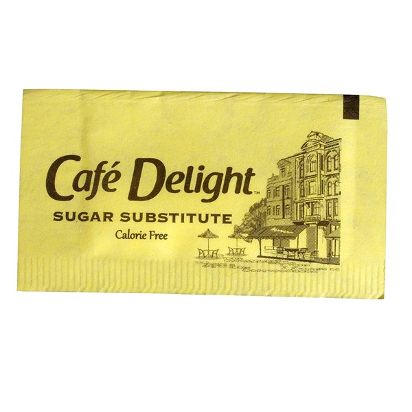 Café Delight Zero Calorie Sweetener Packets with Sucralose, Sugar Substitute, Sugar Alternative, Yellow Sweetener Packets, 2,000 Packets
