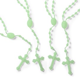 JUXINGDAZYF 17'' luminous in the dark rosary, imported from Italy - 12 rosary set (Luminous)