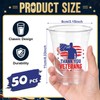 50 Pcs Veterans Day Plastic Cups,12oz Veterans Day Decorations