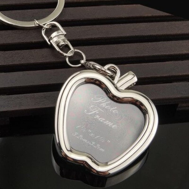 [Dinntty] Apple Keyring Keychain Photo Frame Detachable Keychain Diy Gift