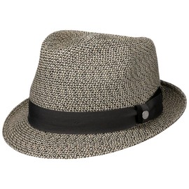 Stetson Meliott Trilby Fabric Hat Summer Women Men, black-white, L