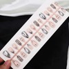 Silver Nails Press ons Short Almond Fake Nails Glossy Nude