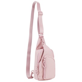 Small Sling Bag for Women, Fanny Packs Fashion Cross Body Bags Chest Bag with Adjustable Straps Lightweight Daily Crossbody Backpack Casual Outdoor Traveling Hiking, Pink