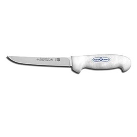 Dexter Russell SG136PCP SofGrip (24013) Boning Knife, 6", wide, DEXSTEEL stain-free, high-carbon steel, non-slip, white, soft rubber grip handle, Perfect Cutlery Packaging, NSF Certified