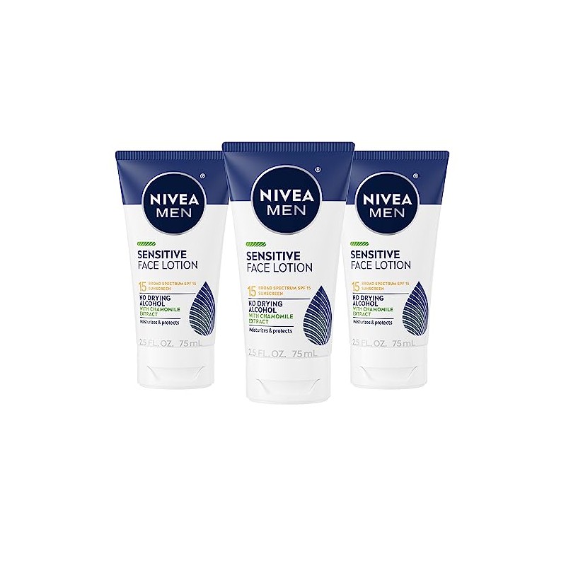 NIVEA Men Sensitive Protective Lotion 2.5 Fluid Ounce (Pack of
