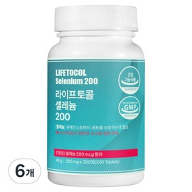 Lifetocol Selenium 200 40g, 6 units, 200 tablets / 라이프토콜 셀레늄 200 40g, 6개, 200정