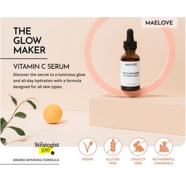 MAELOVE Hydrating Facial Serum with Vitamins C, E, Ferulic Acid and Hyaluronic Acid -1 Fl Oz/30ML