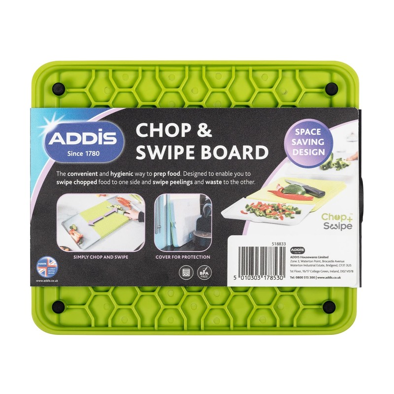 Addis Chop & Swipe Chopping Board with easy pour side