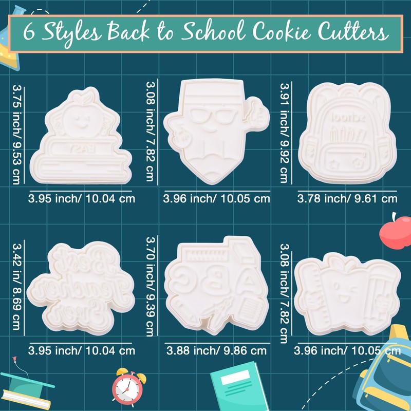 Flycalf Back to School Cookie Cutter Bag Teacher Appreciation 3.5"