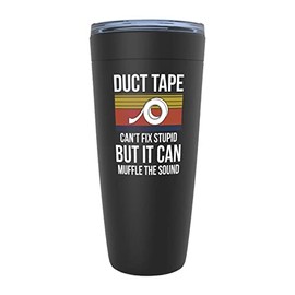 Carpenter Black Edition Viking Tumbler 20oz - Duct Tape Can't Fix Stupid But It Can Muffle the Sound - Builder Woodworker Handyman Artisan Laborer