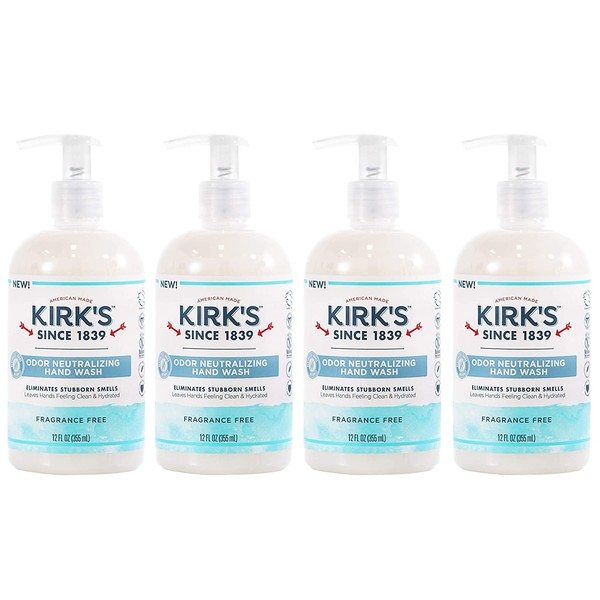 Kirk's Odor Neutralizing Hydrating Hand Soap, 12 fl oz (Fragrance Free, 4)