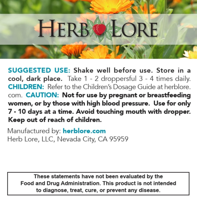 Herb Lore Quiet Cough Tincture - Mullein Leaf Drops for