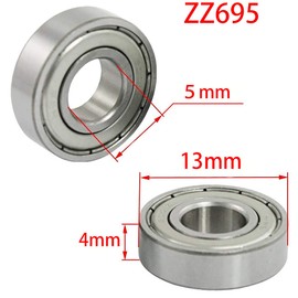 ExcInter 10Pcs ZZ695 5 * 13 * 4mm Deep Groove Ball Bearings Miniature Sealed High-speed Low-noise High-precision Corrosion Resistant Stainless Steel