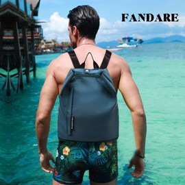 FANDARE Gym Backpack Hand Luggage Sports Bag Overnight Travel Bags Handbag Women Men Weekender Bag Swimming Bag Training Bag with Wet Dry Separator Bag & Shoe Compartment, Jade Green, Rucksack