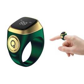 Hitopin Tasbih Counter Smart Ring, Digital Electronic Smart Ring Counter, Intelligent Tasbih Ring Counter, Muslim Tasbeeh Smart Counter, Islamic Ring Counter, Tasbeeh Smart Counter (Green, 18 mm)