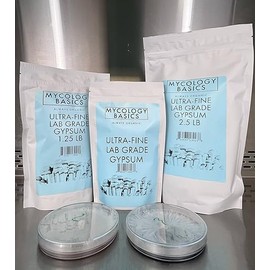 (1.0-20.0 lbs) Mycology Basics - Bulk Ultra-Fine Lab Grade Gypsum for Mushrooms, Food Grade, No Additives - Packaged in HEPA filtrated Enclosure for Sterility (20.0 lbs)