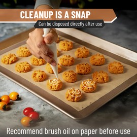 Vacnkoy 90 Pcs Parchment Paper Baking Sheets 12x16 Inches, Precut Non-Stick Baking Parchment for Baking Grilling Air Fryer Steaming Bread Cookie, Unbleached Parchment Paper, Fit for Half Sheet Pans Vacnkoy